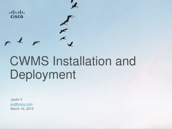 CWMS Installation and Deployment