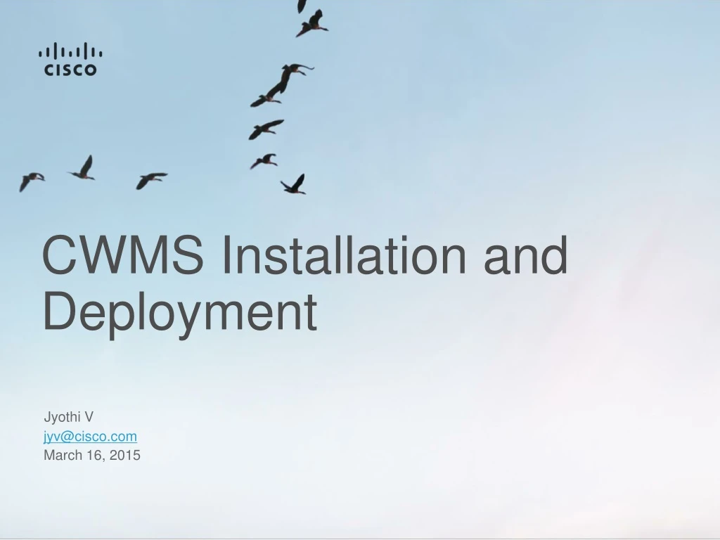 cwms installation and deployment