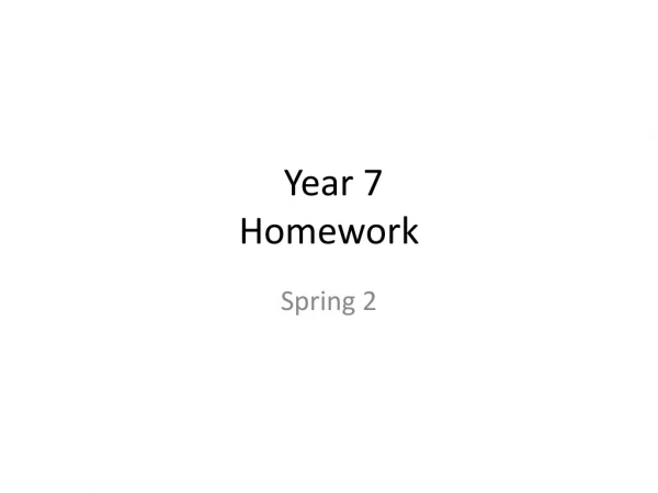 Year 7 Homework
