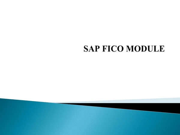 SAP FICO MODULE
