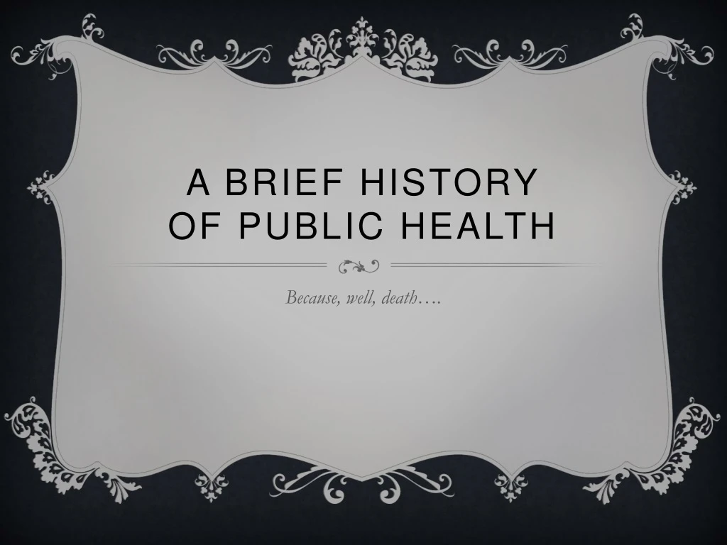 a brief history of public health