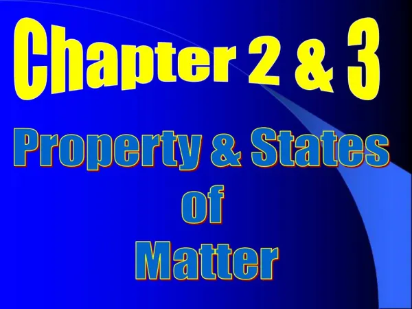Property States of Matter