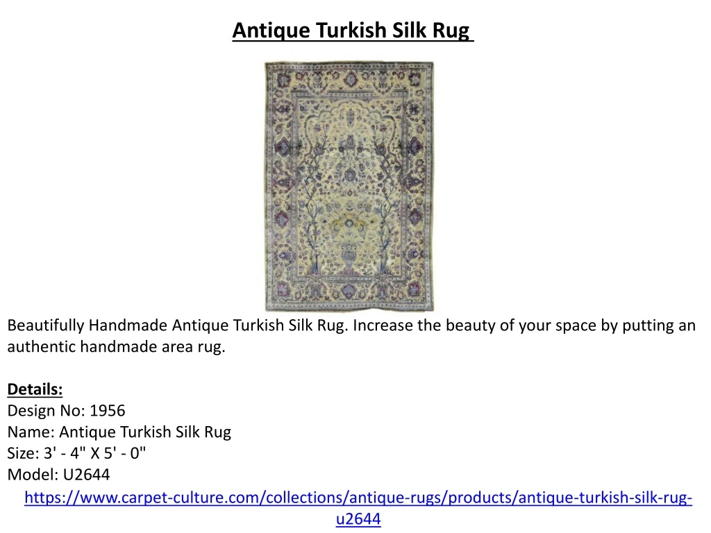 antique turkish silk rug