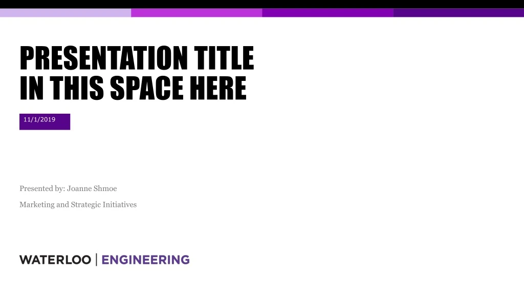 presentation title in this space here