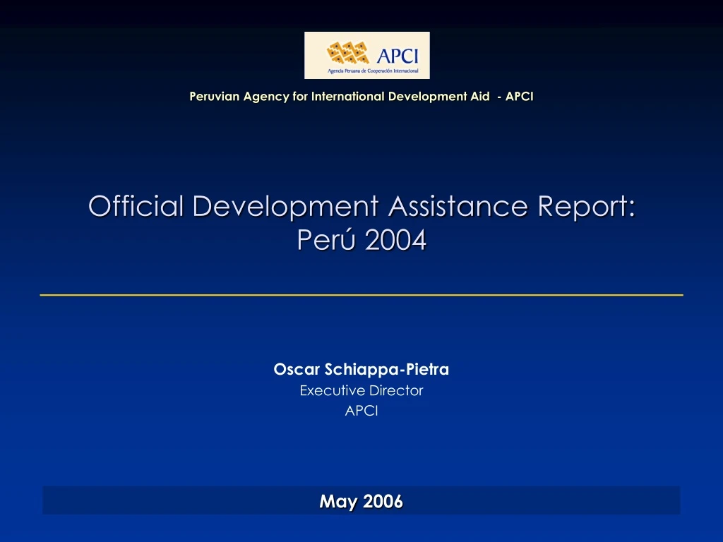official development assistance report per 2004