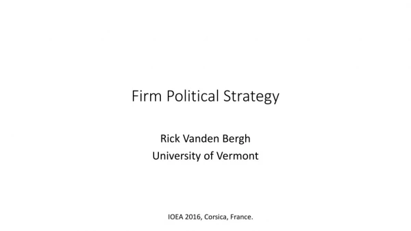 Firm Political Strategy