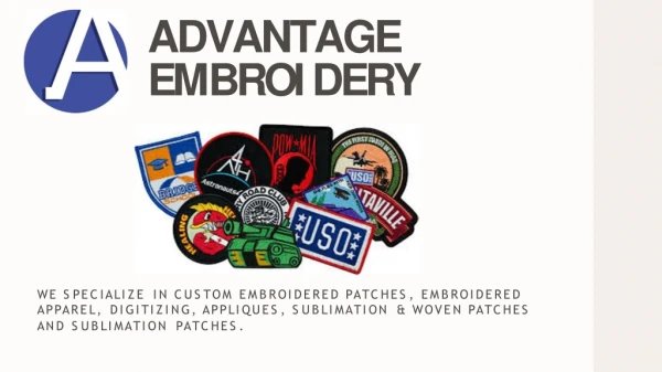 Custom Embroidered Patches - Advantage Embroidery