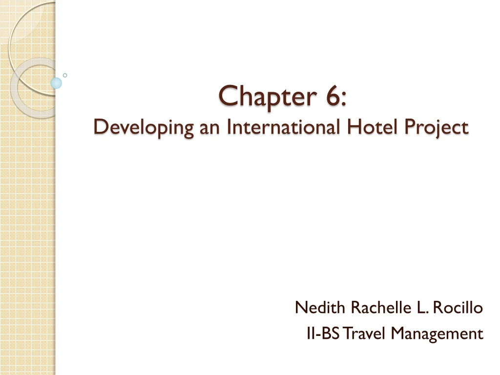 chapter 6 developing an international hotel project