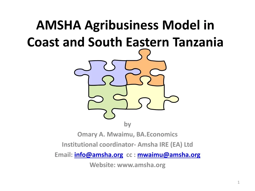 amsha agribusiness model in coast and south eastern tanzania