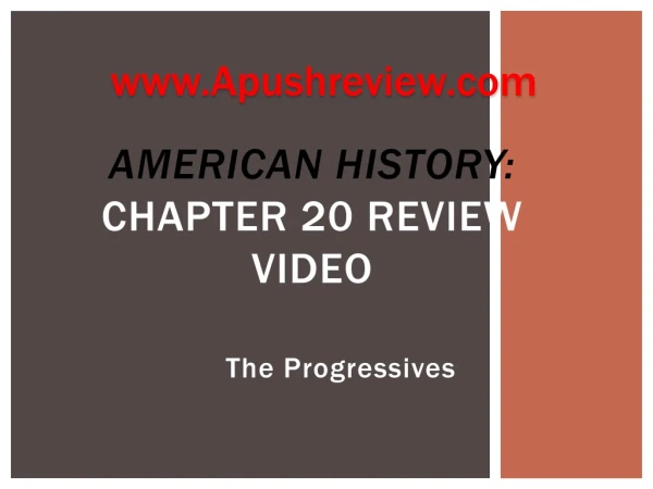 American History: Chapter 20 Review Video