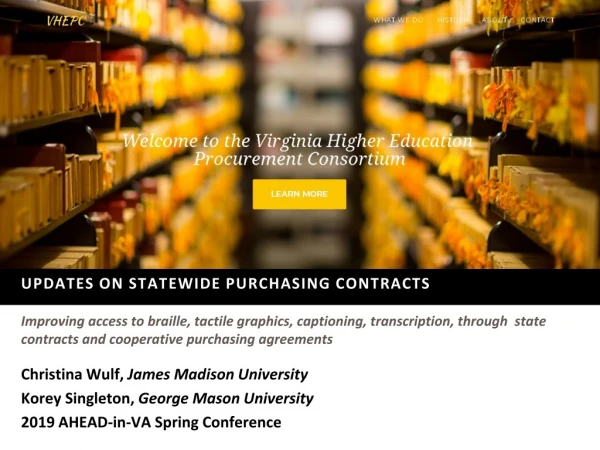 Updates on Statewide Purchasing Contracts