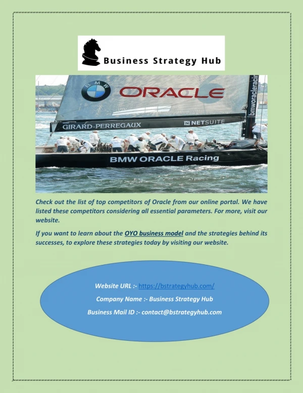 check out the list of top competitors of oracle