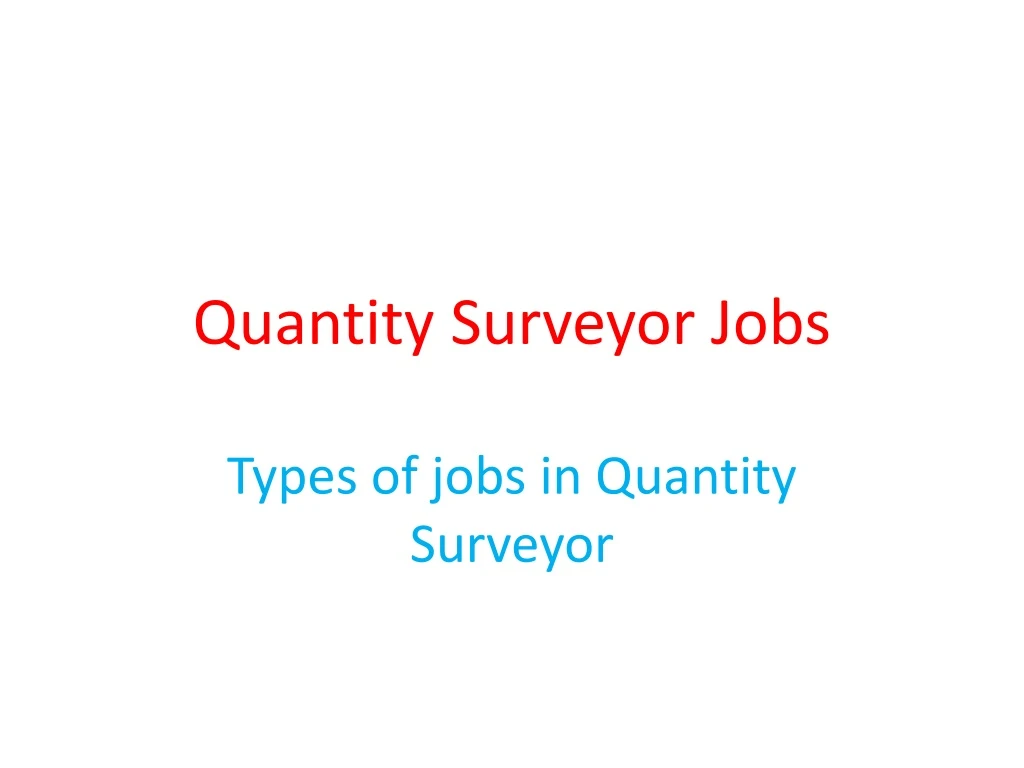 quantity surveyor jobs