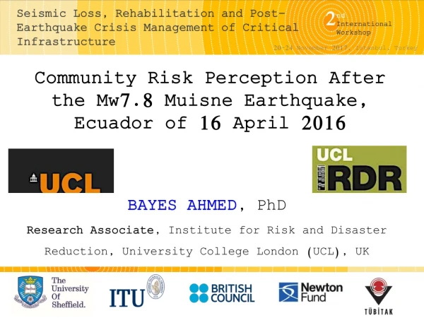 Community Risk Perception After the Mw7.8 Muisne Earthquake, Ecuador of 16 April 2016