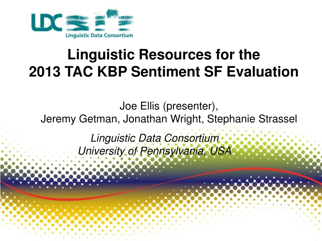 linguistic resources for the 2013