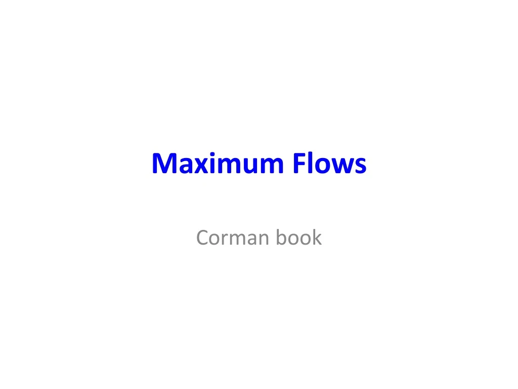 maximum flows