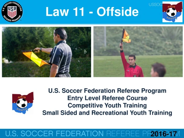 U.S. Soccer Federation Referee Program Entry Level Referee Course Competitive Youth Training