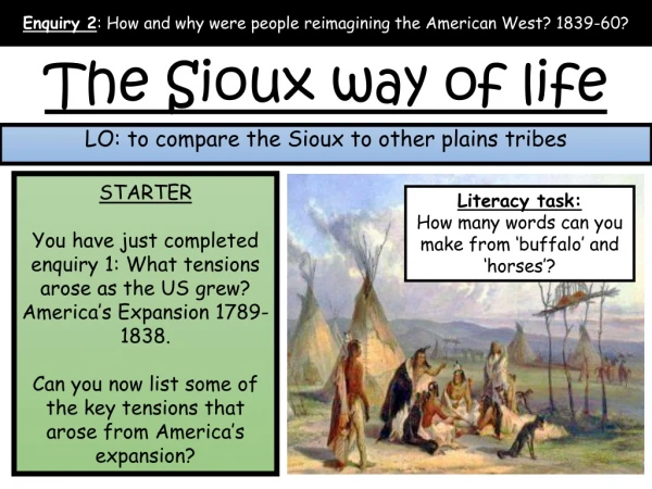 The Sioux way of life