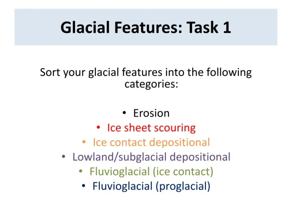 Glacial Features: Task 1