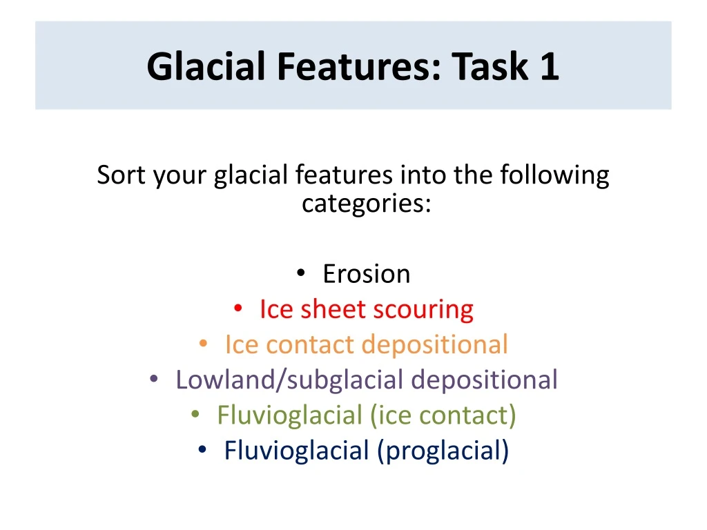 glacial features task 1