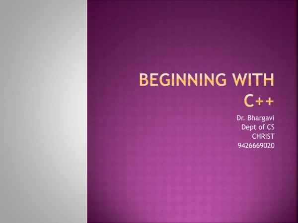 Beginning with C++