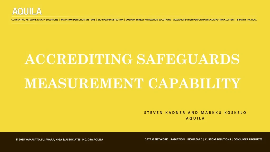 accrediting safeguards measurement capability