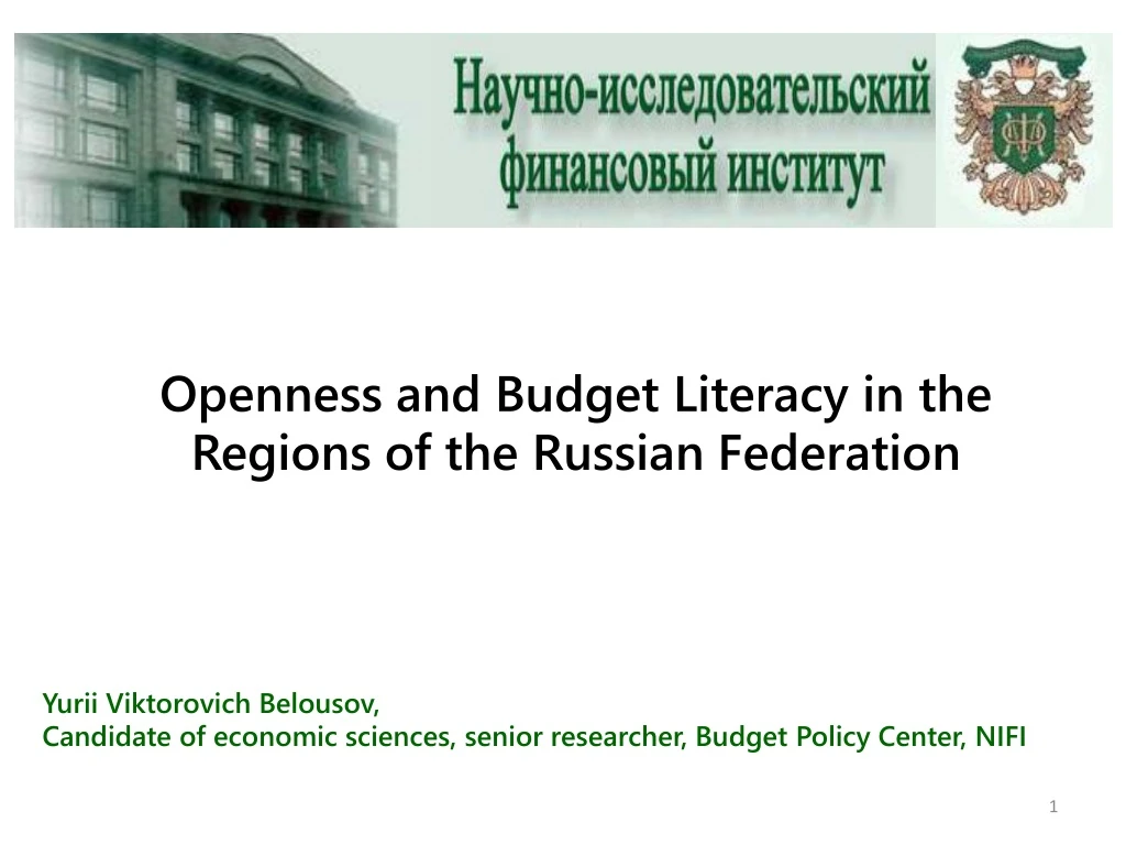 openness and budget literacy in the r egions