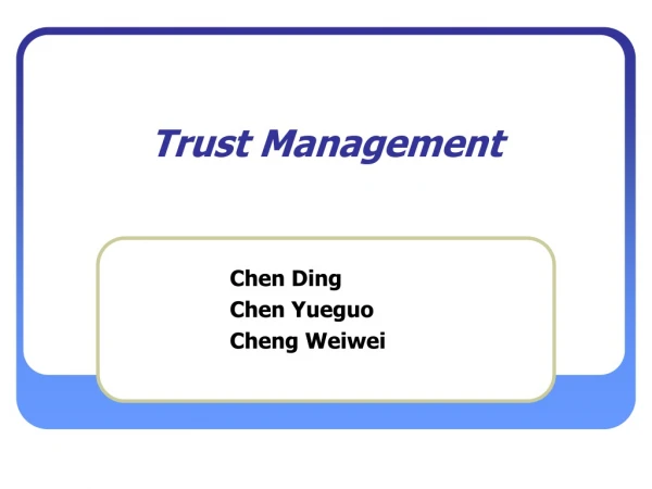 Trust Management
