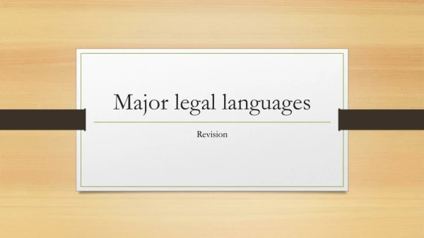 Major legal languages