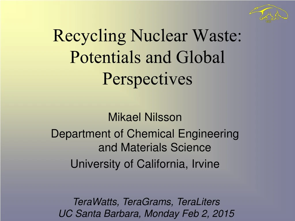 recycling nuclear waste potentials and global perspectives