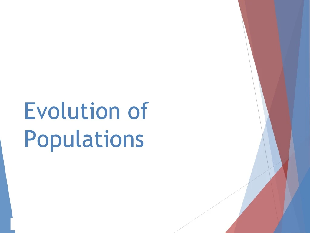 evolution of populations