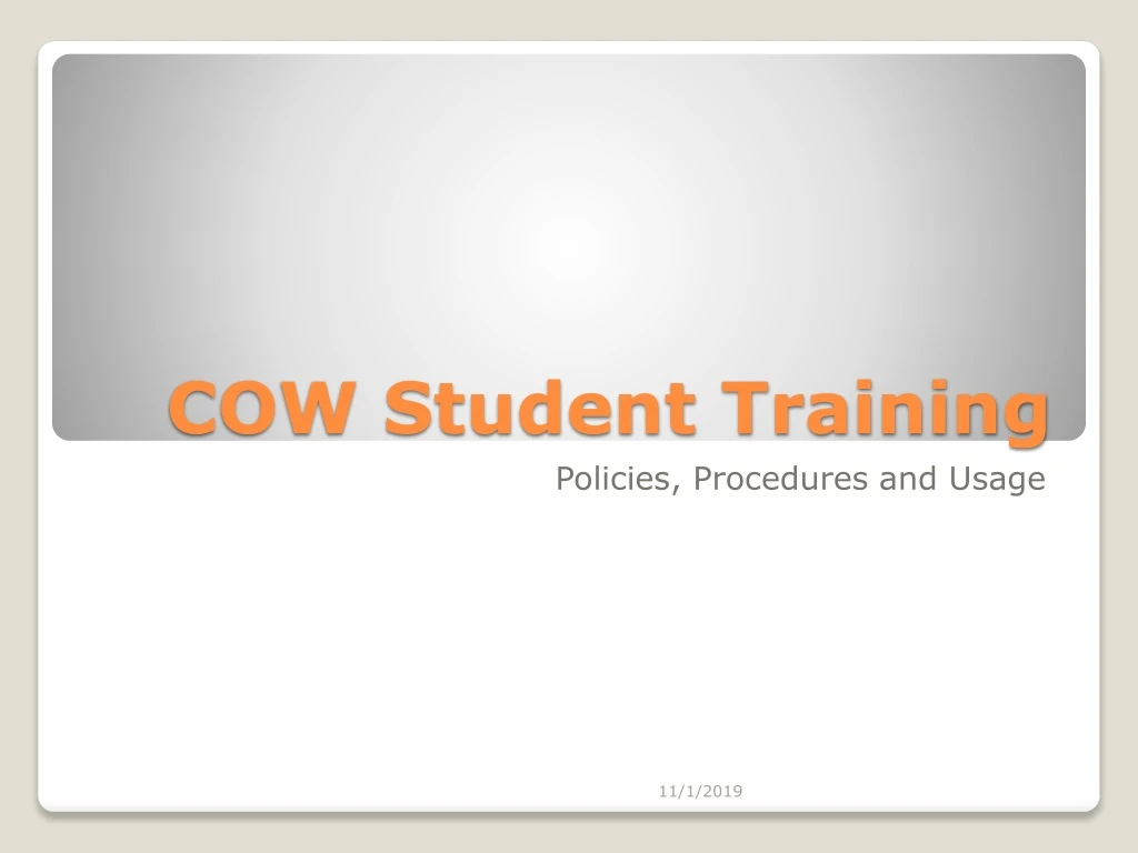 cow student training