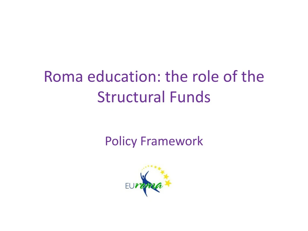 roma education the role of the structural funds