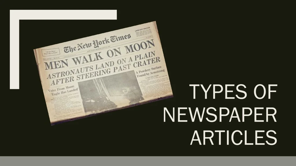 types of newspaper articles