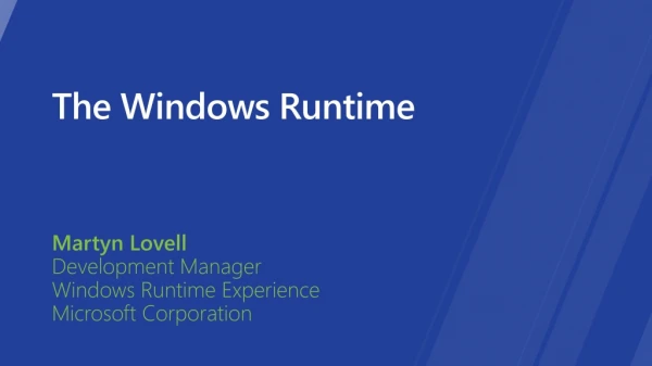 The Windows Runtime
