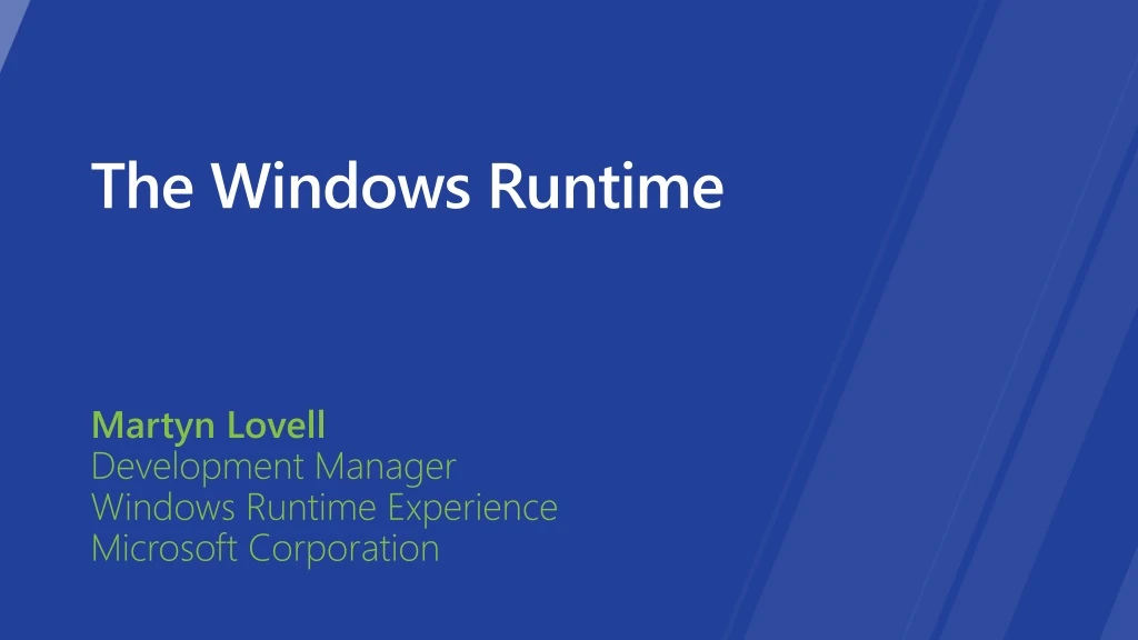 the windows runtime