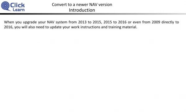 Convert to a newer NAV version