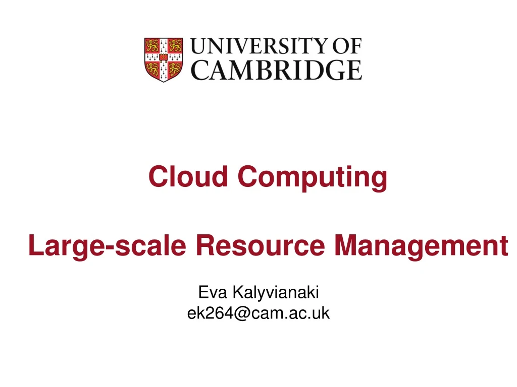 cloud computing large scale resource management