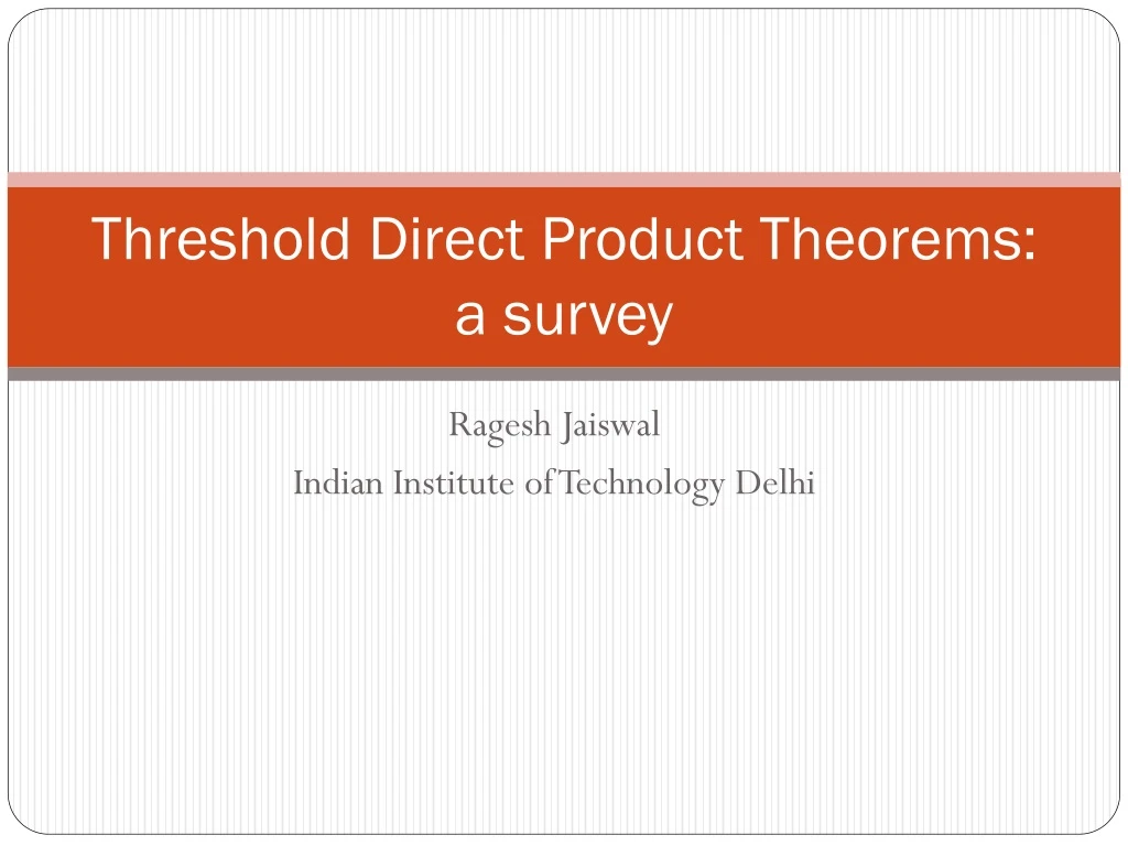 threshold direct product theorems a survey