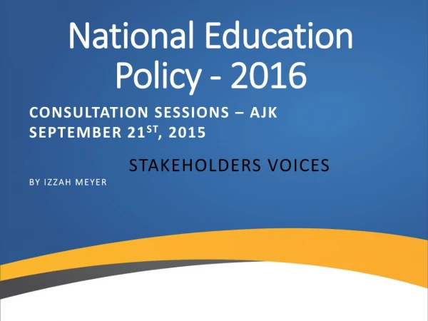 National Education Policy - 2016
