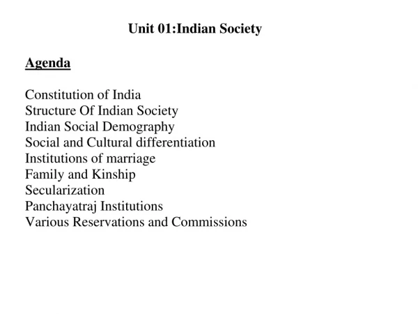 Unit 01:Indian Society