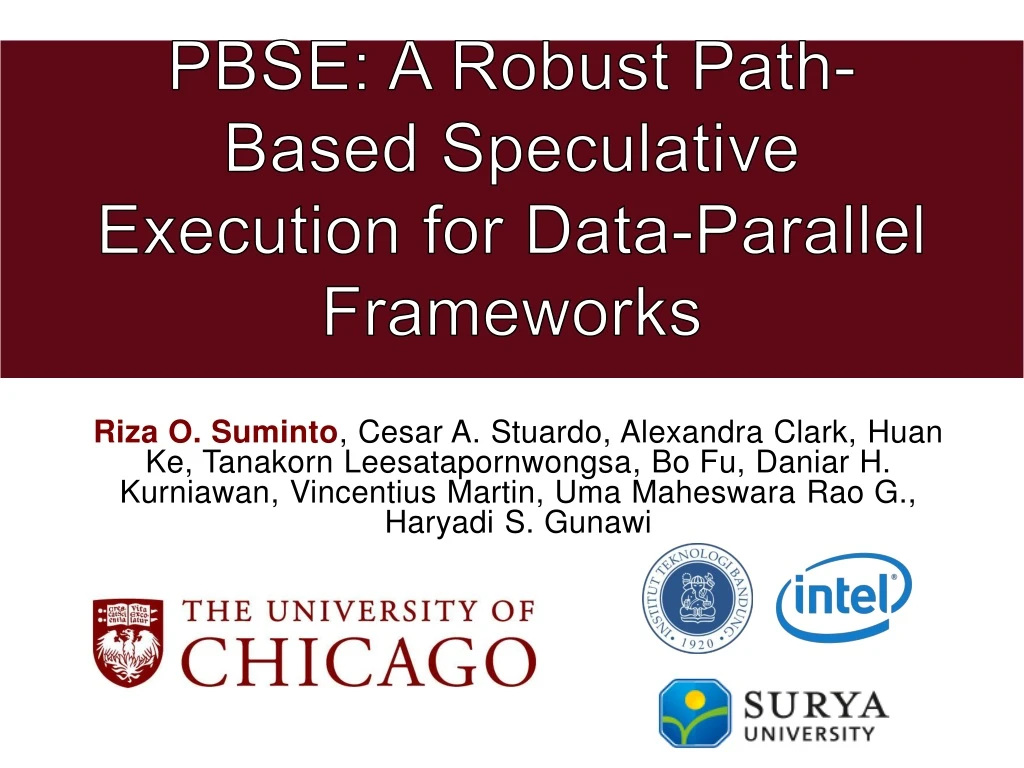 pbse a robust path based speculative execution for data parallel frameworks