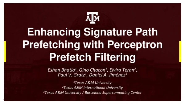 Enhancing Signature Path Prefetching with Perceptron Prefetch Filtering