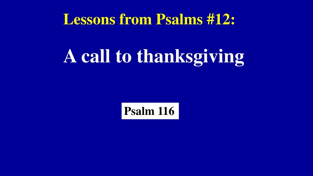 lessons from psalms 12