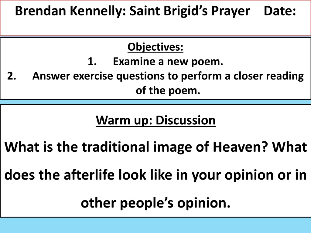 brendan kennelly saint brigid s prayer date