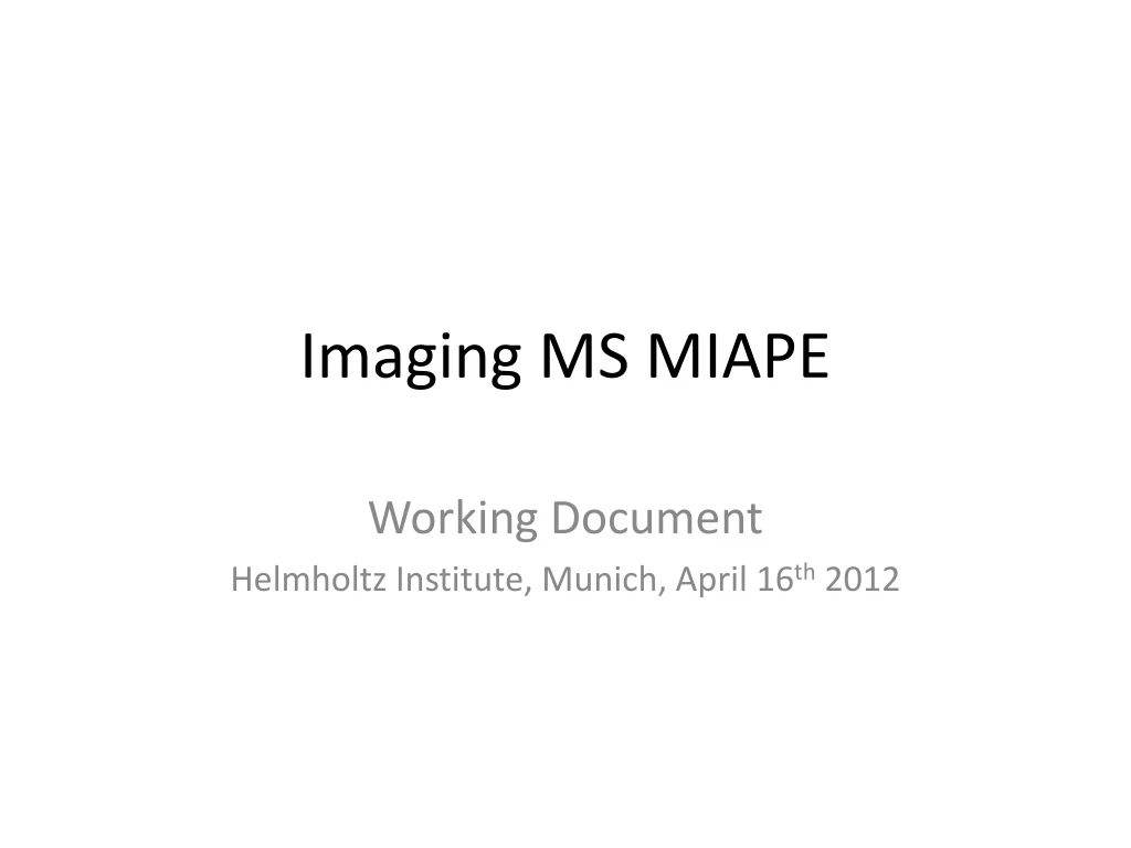 imaging ms miape