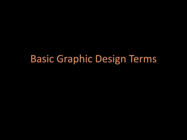 Basic Graphic Design Terms