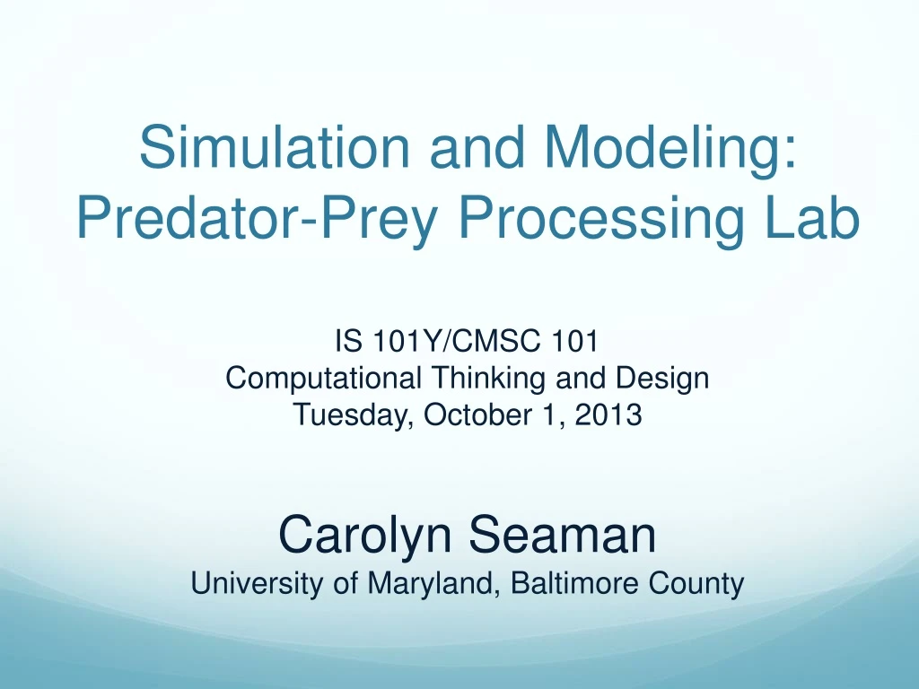simulation and modeling predator prey processing