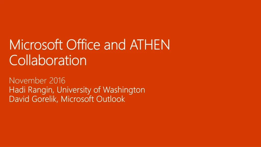 microsoft office and athen collaboration