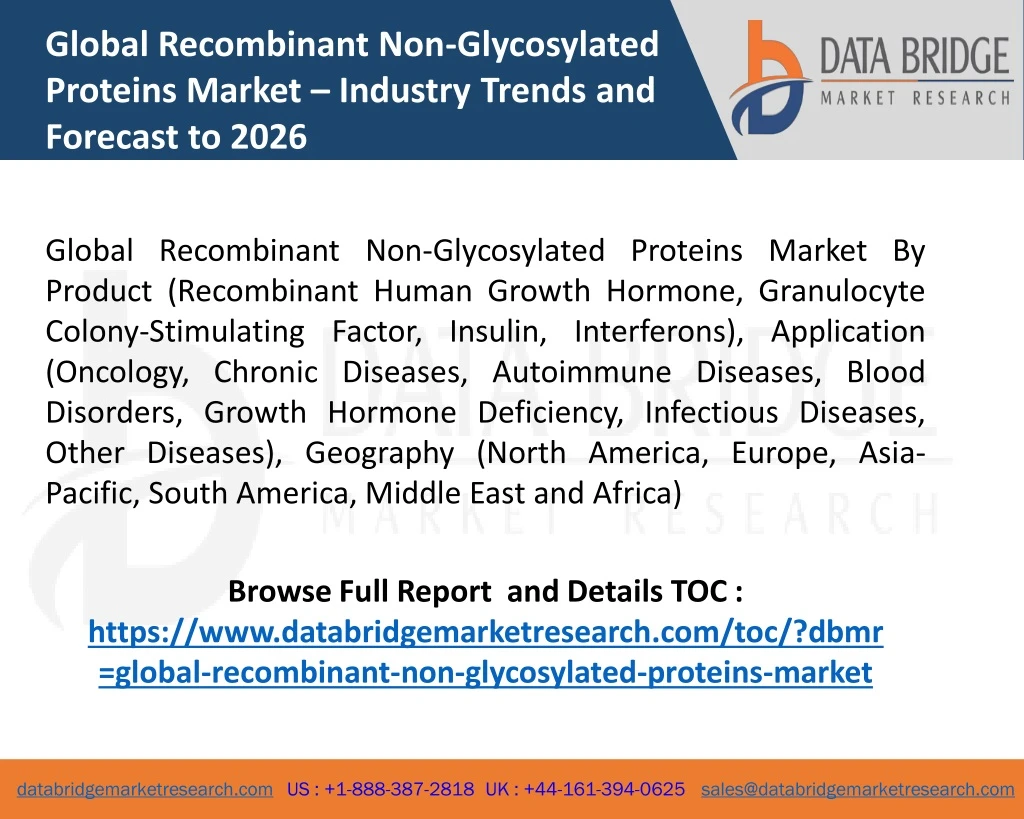 global recombinant non glycosylated proteins